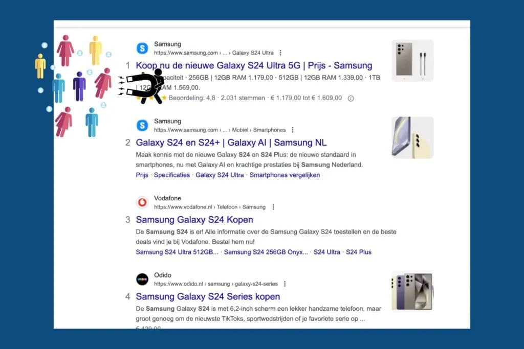 illustratie-serp-metabeschrijving -met-magneet-die-bezoekers-trekt